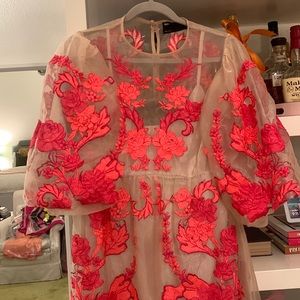 ASOS Coral and Red Lace Dress